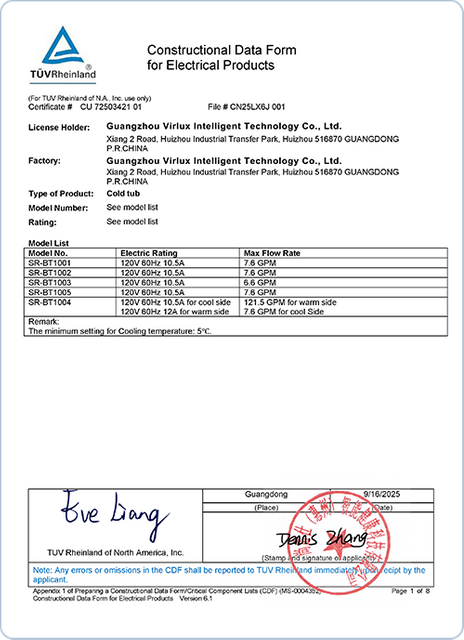 Hot Tubs certification
